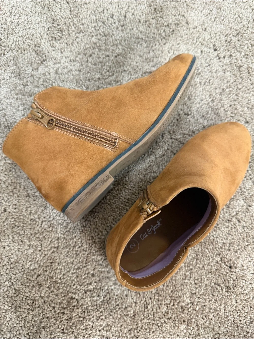 Cat & Jack Brown Suede Ankle Boots for Kids